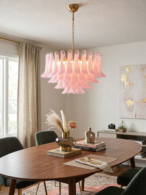 Fiora Pink Glass Chandelier