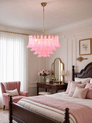 Fiora Pink Glass Chandelier