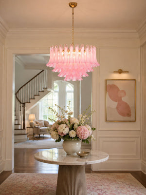 Fiora Pink Glass Chandelier