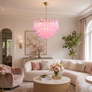 Fiora Pink Glass Chandelier