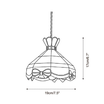 مصباح Floravelle المعلق — رسومات الأبعاد 1