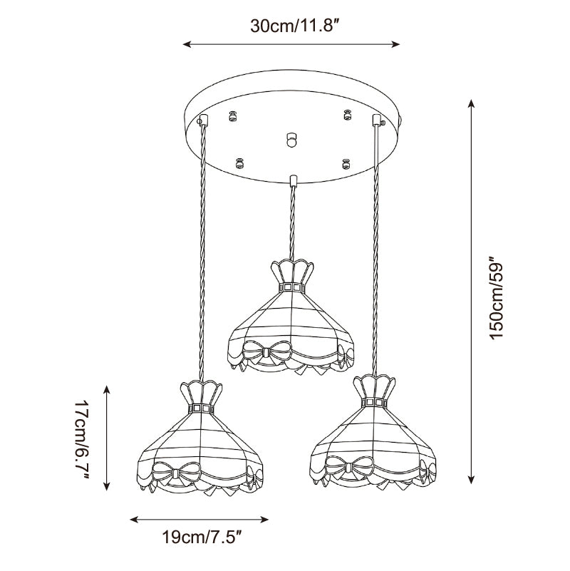 Floravelle Pendant Lamp — Dimension drawings 2