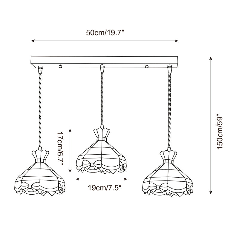 Floravelle Pendant Lamp — Dimension drawings 3