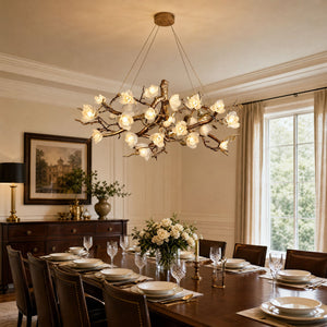 Flower Bloom Branch Brass Chandelier