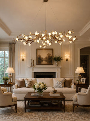 Flower Bloom Branch Brass Chandelier