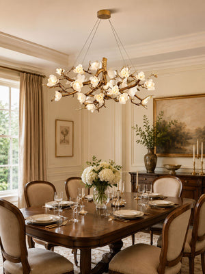 Flower Bloom Branch Brass Chandelier