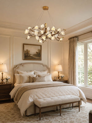 Flower Bloom Branch Brass Chandelier