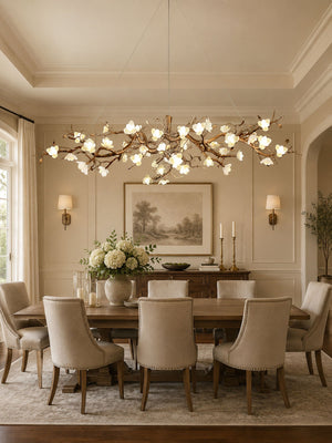 Flower Bloom Branch Brass Chandelier