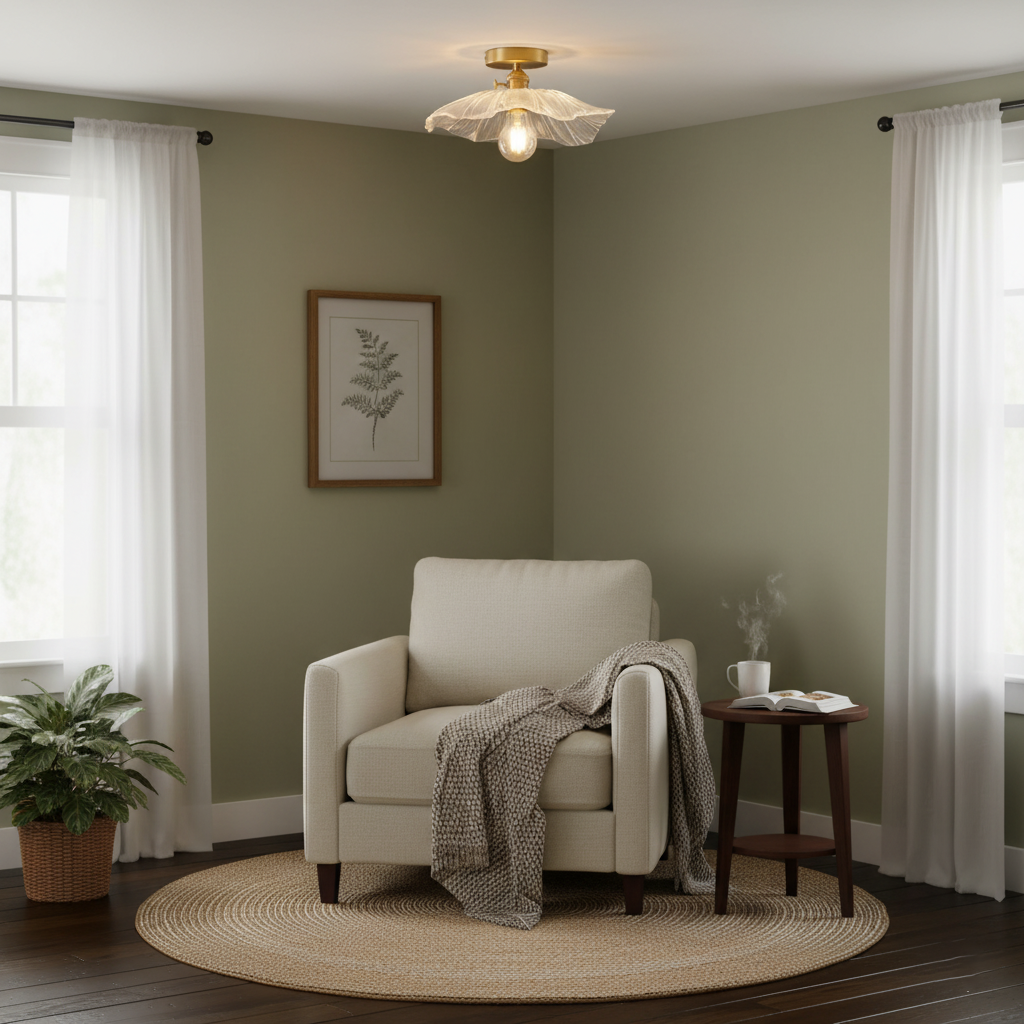 Flower Glass Ceiling Light