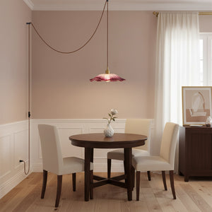 Flower Glass Plug In Pendant Lamp