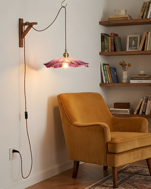 Flower Glass Plug In Pendant Lamp