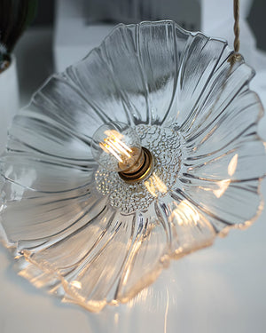 Flower Glass Plug In Pendant Lamp