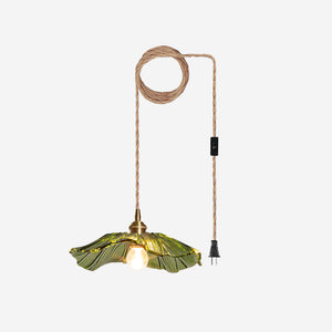 Flower Glass Plug In Pendant Lamp