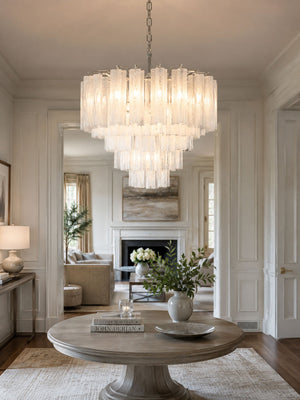 Frosted Glass Cascade Chandelier
