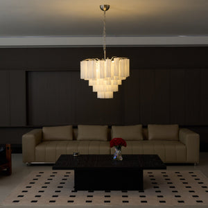 Frosted Glass Cascade Chandelier