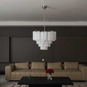 Frosted Glass Cascade Chandelier