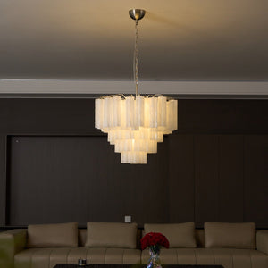 Frosted Glass Cascade Chandelier