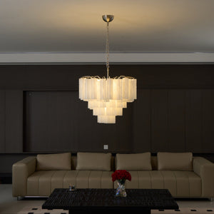 Frosted Glass Cascade Chandelier