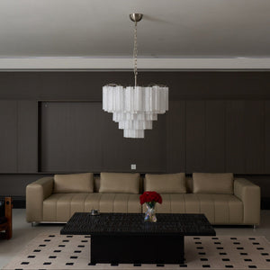 Frosted Glass Cascade Chandelier