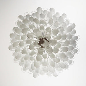 Petals White Glass Chandelier