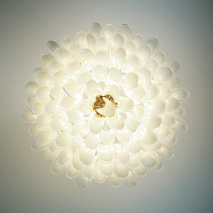 Petals White Glass Chandelier