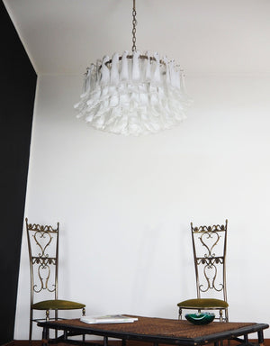 Petals White Glass Chandelier