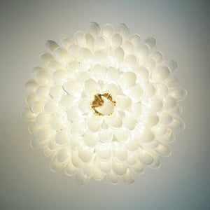 Petals White Glass Chandelier