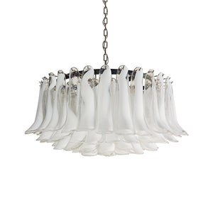 Petals White Glass Chandelier