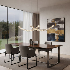 The Gabriel Curved LED Chandelier | Custom Size & Made-to-Order Lighting for Luxury Homes & Commercial Spaces