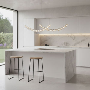 The Gabriel Curved LED Chandelier | Custom Size & Made-to-Order Lighting for Luxury Homes & Commercial Spaces