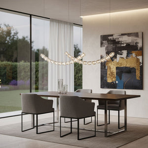 The Gabriel Curved LED Chandelier | Custom Size & Made-to-Order Lighting for Luxury Homes & Commercial Spaces