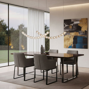 The Gabriel Curved LED Chandelier | Custom Size & Made-to-Order Lighting for Luxury Homes & Commercial Spaces