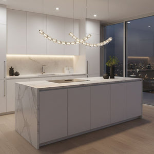 The Gabriel Curved LED Chandelier | Custom Size & Made-to-Order Lighting for Luxury Homes & Commercial Spaces