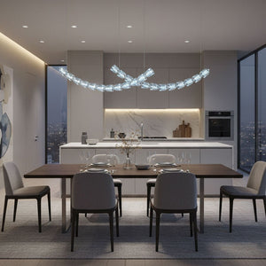 The Gabriel Curved LED Chandelier | Custom Size & Made-to-Order Lighting for Luxury Homes & Commercial Spaces