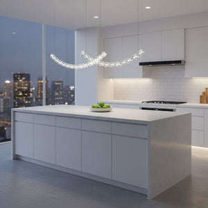 The Gabriel Curved LED Chandelier | Custom Size & Made-to-Order Lighting for Luxury Homes & Commercial Spaces