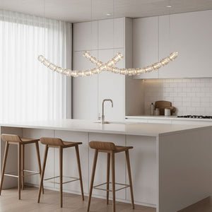 The Gabriel Curved LED Chandelier | Custom Size & Made-to-Order Lighting for Luxury Homes & Commercial Spaces