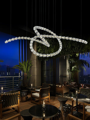 The Gabriel Spiral LED Chandelier | Custom Size & Made-to-Order Lighting for Luxury Residences & Commercial Spaces