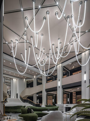 The Gabriel Twist LED Chandelier | Custom Size & Made-to-Order Lighting for Luxury Homes & Commercial Spaces