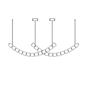 The Gabriel Curved LED Chandelier | Custom Size & Made-to-Order Lighting for Luxury Homes & Commercial Spaces