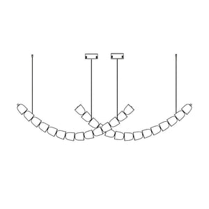 The Gabriel Curved LED Chandelier | Custom Size & Made-to-Order Lighting for Luxury Homes & Commercial Spaces