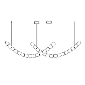 The Gabriel Curved LED Chandelier | Custom Size & Made-to-Order Lighting for Luxury Homes & Commercial Spaces