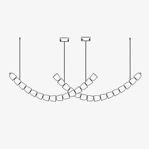 The Gabriel Curved LED Chandelier | Custom Size & Made-to-Order Lighting for Luxury Homes & Commercial Spaces