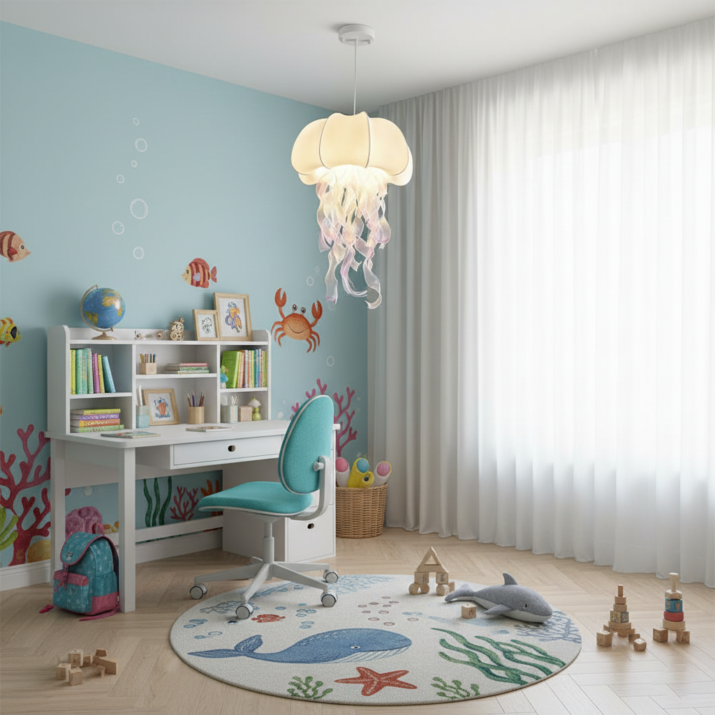 Lámpara colgante de tela Medusa 