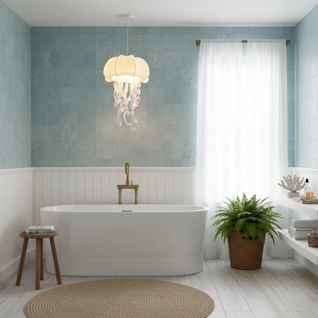 Lámpara colgante de tela Medusa 