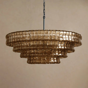 Ghiaccio Layered Glass Chandelier
