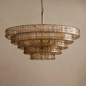 Ghiaccio Layered Glass Chandelier