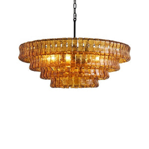 Ghiaccio Layered Glass Chandelier