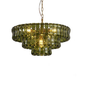 Ghiaccio Layered Glass Chandelier