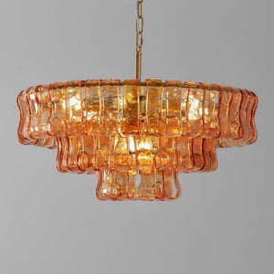 Ghiaccio Layered Glass Chandelier