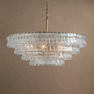 Ghiaccio Layered Glass Chandelier
